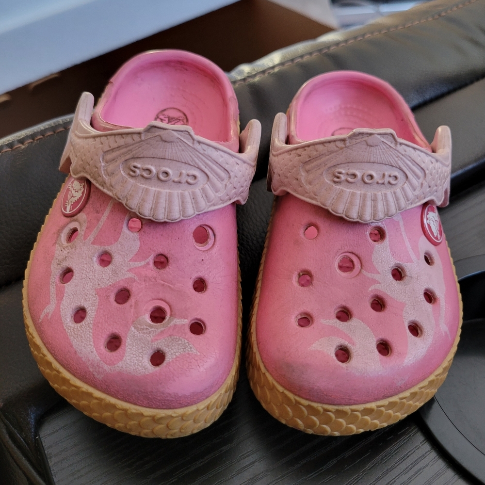 Toddler Girls Pink Mermaid Crocs